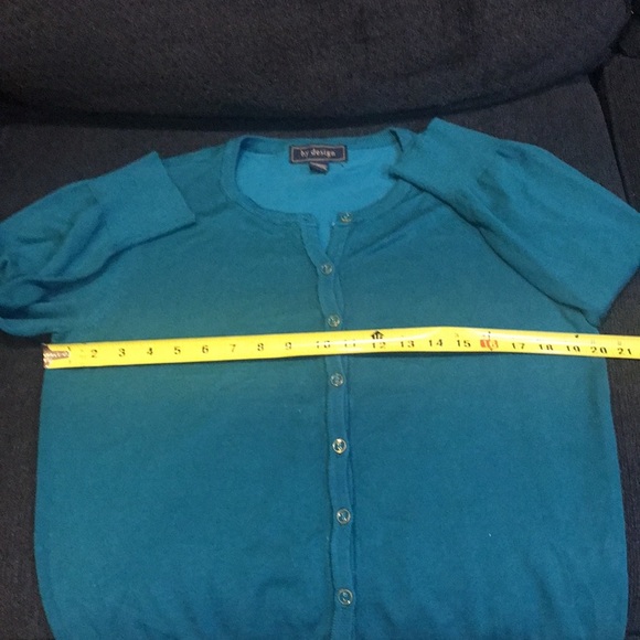 Teal Button Front 3/4 Sleeved Cardigan-Size XLP - Picture 7 of 9